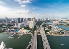 Singapore waterfront skyline used to illustrate the Greater Southern Waterfront planning area