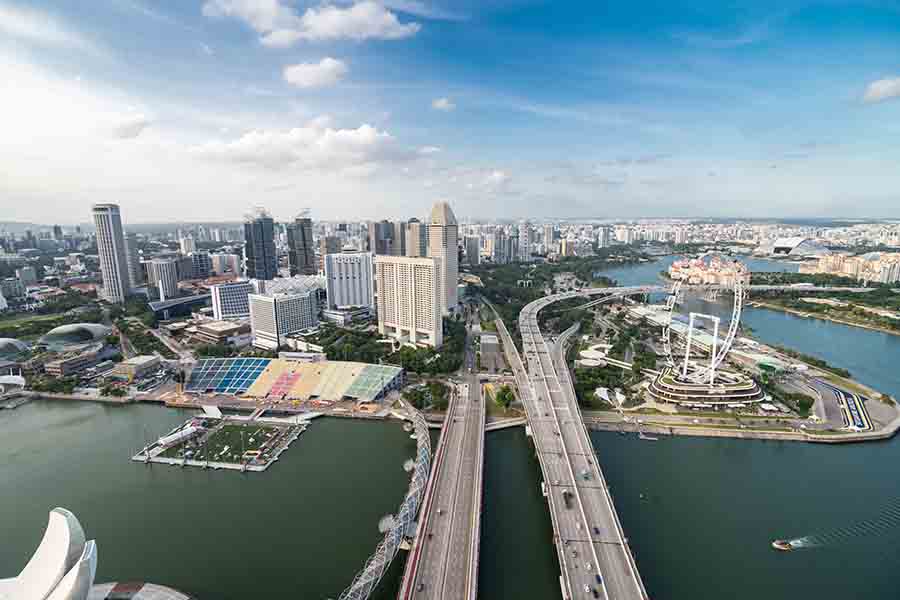 Singapore waterfront skyline used to illustrate the Greater Southern Waterfront planning area