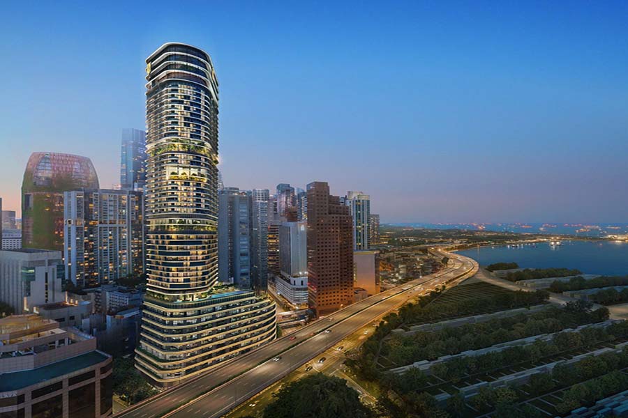 Newport Residences（铂海峰）位于安顺路的住宅外观，新加坡第2区市中心永久地契公寓