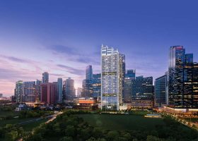 W Residences Marina View Singapore（滨海景苑）建筑外观效果图，展示位于新加坡市中心滨海景观地段的品牌住宅项目。