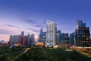 W Residences Marina View Singapore（滨海景苑）建筑外观效果图，展示位于新加坡市中心滨海景观地段的品牌住宅项目。