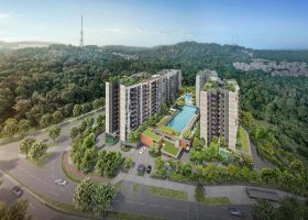 The Sen 住宅外观示意图，位于新加坡第21区 Jalan Jurong Kechil