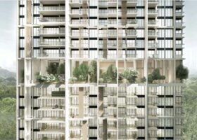 Singapore skyline with modern residential condominiums, illustrating pricing trends in the new launch condo market