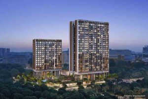 Hudson Place Residences 外观效果图 位于新加坡 one-north Media Circle Queenstown 区域